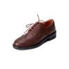 Zapatos Oxford Tallados de Cuero Completo Estilo Británico Primavera 2022 Tacón Bajo Punta Redonda Agujeros Cordones Zapatos Pequeños de Cuero Zapatos de Una Sola Capa de Piel de Vaca para Mujer