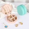 Nueva Caja de Joyería Redonda Portátil Estilo Hogareño Ins Multicolores Pequeña Fresca con Cremallera Caja de Almacenamiento para Joyas Anillos Venta al por Mayor