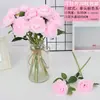 Flor de caule único rosa Alice série champanhe pequeno buquê fresco flor de seda salão de casamento decoração suave arranjo de flores rosa