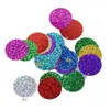 Lentejuelas Redondas de Color Láser de 30 mm con Borde Perforado, Decoración Grande para Coser a Mano