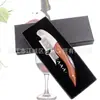 Abrebotellas Funcional de Acero Inoxidable para el Hogar Mango de Madera Palo de Rosa Abrebotellas para Botellas de Vino Tinto Vino Tinto Vino Caja de Regalo Negra
