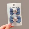 Pinza para el pelo azul denim con forma de corazón para niños, accesorio para el pelo, pinza con borde de estrella para niña, nuevo estilo 2025, pinza para el pelo bb para el pelo de bebé de niñas