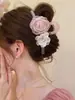 Pinza para el Cabello de Flor de Rosa Nube Súper Hada para Mujer, Nuevo Estilo de Alta Gama 2026, Pasador para la Parte Posterior de la Cabeza, Pinza para Moño, Pinza de Tiburón