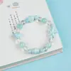 Pulsera de Cerámica con Diseño de Nicho para Mujer, Versátil y Sencilla, Pulsera Serie Océano Fresco para Mujer, Pulsera de Cerámica Jingdezhen