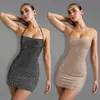 2026 Lo Más Vendido Transfronterizo Nuevo Vestido Sexy de Moda Europea y Americana para Mujer, de Cuello Halter, sin Tirantes, Bodycon