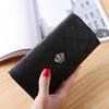 2025 nueva cartera PU para mujer larga triple versión coreana de la cartera de mano hebilla corona de diamantes cartera multi-tarjeta