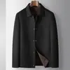 Chaqueta para Hombre 2025 Otoño e Invierno Lana Tejida Solapa Estilo Ropa de Trabajo Lujo Ligero Negocios Cachemir Cálido Abrigo Juvenil Moderno
