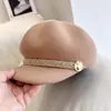 Chapéu abóbora estilo retrô britânico chapéu de feltro de lã australiana outono e inverno infantil chapéu da moda boné octogonal versátil boné boné boné