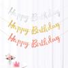 Coração Dourado Palavras Conectadas Bandeira Feliz Aniversário Bandeira Banner Feliz Aniversário Hot Stamping Suprimentos de Decoração
