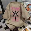 Camiseta de Manga Curta Hip-Hop com Estampa de Letras Tendência Nacional Estilo Japonês Verão Casual Design Solto Versátil Top para Casal