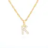 Amazon Transfronterizo Collar de Zirconia de 26 Letras Moda Colgante de Diamante Completo Joyería Creativa Letra Cadena de Clavícula Onda de Agua