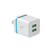 Cargador 5V2A calibre US doble USB carga rápida 2a cabezal de carga para teléfono móvil doble 2A cargador de color
