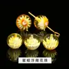 Jingde joyería cera de abeja natural antigua cuentas redondas cera de abeja ámbar amarillo pollo cuentas sueltas DIY accesorios de joyería para ensartar mayoreo