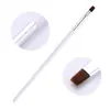 Pluma para uñas transfronteriza pegamento de esmalte de uñas juego de pinceles de fototerapia pincel plano de varilla blanca pincel de fototerapia para uñas francés venta al por mayor