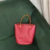 Bolso Cubo de Piel de Vaca Curtida al Vegetal de Primera Capa Personalizado, Bolso de Hombro Versátil de Gran Capacidad Retro, Bolso Simple y Elegante de Cuero Genuino para Mujer