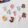 Velas de Cumpleaños de Celebridad de Internet para Niños Creativa Sorpresa Flor de Loto Giratoria Cantante en Flor Decoraciones para Pastel