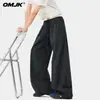 Pantalones de cuadros para hombre y mujer, nuevo estilo de verano, cordón americano elástico de cintura alta, holgados, con caída, rectos, de pierna ancha