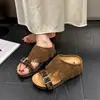 Sandalias de Estilo Bohemio Retro con Hebilla de Borlas para Mujer, Calzado de Verano para Exteriores, Suela Gruesa, que Aumentan la Altura, Sandalias Slip-On de Talla Pequeña