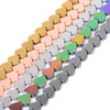Fabricante de material para accesorios de joyería semiacabados, perlas sueltas redondas, piedra de la vesícula, agujero vertical, amor multicolor plano, hecho a mano, DIY