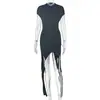 Vestido simple de color sólido para mujer estilo europeo y americano de Amazon con tirantes, vestido ajustado sexy, sin espalda, hueco, cuello redondo, sin mangas