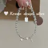 Pulseira de Prata Esterlina S925 Estilo Férias de Verão Estilo Coreano com Água-Marinha Natural Transparente, Estrela do Mar, Concha, Pérola, Contas Planas
