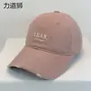 Gorra de Béisbol Suave Bordada con Letras Desgastadas, Nuevo Estilo Primavera y Verano para Mujer, Estilo Coreano Versátil Casual Protección Solar Sombrero para el Sol para Exteriores