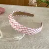 Diadema de Rayas Cuadros Rosa Dulce para Mujer Aplanamiento de Frente Alta Diadema para el Cabello Nueva de Primavera Lazos para el Cabello Pinzas para el Cabello Accesorios para el Cabello
