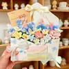 Kit de Materiales DIY Creativo Estilo Ins de Florero de Cerámica Transparente tipo Sobre con Acabado de Alta Gama, Ramo Eterno, Regalo de San Valentín