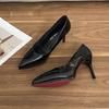 Tacones Altos Mujer Color 8/11cm Tacón de Aguja Estilo Coreano Brillantes Adelgazantes Elegantes Zapatos para Vestido de Dama de Honor Boda Zapatos de Fotografía Zapatos de Cuero Planos