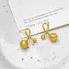 Aretes de Plata con Baño de Oro Real, Aguja de Plata, Cruz y Bola, para Mujer, de Nicho, Sencillos, de Moda, Versátiles, Lujo Accesible y Sensación de Alta Gama