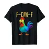 F-Caw-F Pollo Divertido Cita de Humor Gallo Meme Camiseta para Hombre Top de Manga Corta para Mujer