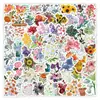 100 flores dibujos animados pegatinas graffiti planta flores transfronterizo decorativo carcasa de teléfono móvil coche pegatinas impermeables venta al por mayor