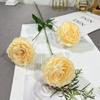 Simulação de ramo único 3 cabeça seleção de núcleo de flor de peônia peônia flor de peônia decoração de casamento guia de estrada arranjo de flores decoração flor de seda