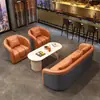 Conjunto de Mesa e Cadeiras para Recepção e Negociação de Escritório, Sofá Simples de Recepção de Escritório Estilo Europeu, Uma Mesa e Quatro Cadeiras