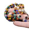 Pulseira de Contas Redondas de Rocha de Quartzo Turquesa Jade Calcedônia Verde Ágata Pulseira de 108 Cores Pulseira de Ágata Pulseira de Jade