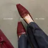 Zapatos Cuadrados de Piel de Vaca de Primera Capa para Mujer con Aumento Oculto de Altura, Novedades de Principios de Primavera, Forro de Piel Genuina, Cómodos Zapatos de Caña Media para Mujer, Modernos