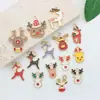 Accesorios para Joyería DIY Navidad Aleación Aceite Goteando Bastón de Papá Noel Ciervo Llavero Colgante Colgante