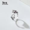 Anillo de gatito de plata esterlina s925, bonito anillo coreano con forma de gato, anillo de comida retro de plata tailandesa para mujer, cabello de generación