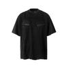 Camiseta Masculina Jiayiku 2025 Verão Nova Marca Americana de Moda Funcional Lavagem Pesada Cor Super Roupa de Trabalho Manga Curta