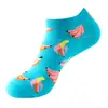 2026 Calcetines Nuevos para Hombre Primavera y Verano Delgados con Estampado de Frutas Calcetines Tobilleros Calcetines Bajos de Moda para Mujer Calcetines Absorbentes de Sudor Transfronterizos de Amazon