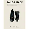 211A-6 Sapatos para Aumentar a Altura para Mulheres Baixas, Novo Estilo Primavera 2026, Fivela de Metal, Laço, Bico Quadrado, Sapatos da Moda