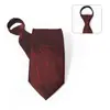Corbata de Nuevo Estilo para Hombre de 8 cm Fácil de Usar, Corbata Perezosa de Rayas Rojas de Alta Gama, Diseño Personalizado Disponible, No Necesita Atar