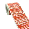 Etiqueta Adesiva de Aviso de Manuseio Frágil Personalizada à Prova d'Água com Laminação Brilhante CMYK Vinil/Papel Autoadesivo