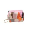 Bolsa para monedas mini cuidadosamente seleccionada para mujer, cierre de cremallera simple, estilo coreano, monedero para llaves de estudiante, diseño de color contrastante, almacenamiento