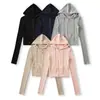 26 Sudadera con capucha de punto retro estilo coreano para otoño + Pantalones de yoga acampanados de cintura alta que realzan los glúteos