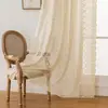 Suministro directo transfronterizo de TEMU desde el fabricante: medias cortinas de encaje, cortinas pequeñas con borlas, cortinas de café, cortinas para puerta de cocina estilo americano, cortinas cortas, mosquiteros
