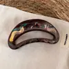 Pinza para el pelo de pintura al óleo retro estilo coreano pintada a mano, una pinza de tiburón sofisticada y elegante para la parte trasera de la cabeza, accesorio para el cabello