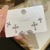 Pendientes exquisitos de oro de 18 quilates con circonita, tres pares, con pasadores de plata 925, pendientes sencillos y lujosos de alta gama para mujeres que van al trabajo