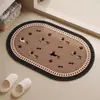 Felpudo de Baño de Dibujos Animados, Felpudo Absorbente Antideslizante de Lino para Baño, Lavamanos, Resistente a Manchas, Resistente al Desgaste, Felpudo de Fácil Cuidado