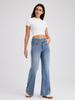 Pantalones Vaqueros Clásicos de Pierna Ancha de Cintura Alta Transfronterizos para Mujer con Bigotes de Gato y Alta Elasticidad Reductores con Cremallera Sueltos Casuales